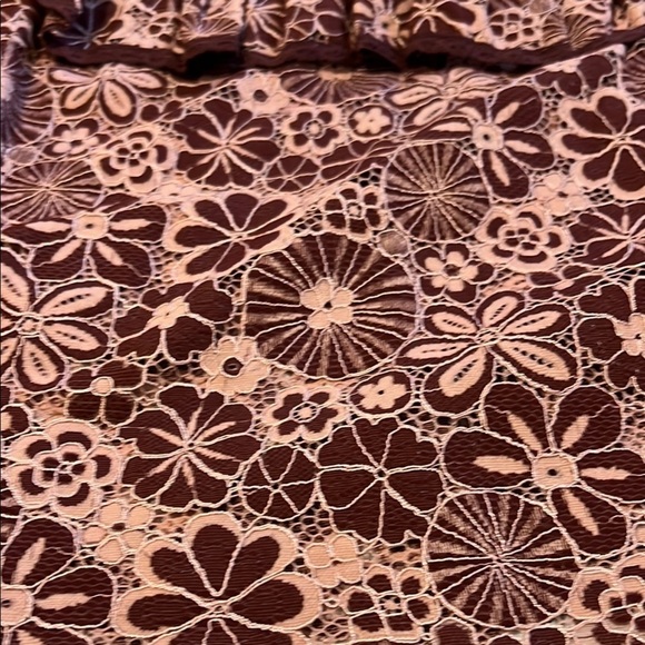 Vici Floral Ruffle Blouse - Burgundy and Pink - Picture 9 of 9